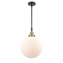 Beacon Mini Pendant shown in the Black Antique Brass finish with a Matte White shade