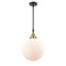 Beacon Mini Pendant shown in the Black Antique Brass finish with a Matte White shade