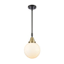 Beacon Mini Pendant shown in the Black Antique Brass finish with a Matte White shade