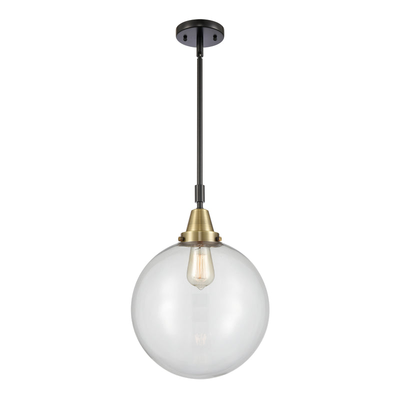 Beacon Mini Pendant shown in the Black Antique Brass finish with a Clear shade