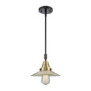 Halophane Mini Pendant shown in the Black Antique Brass finish with a Clear Halophane shade