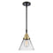 Cone Mini Pendant shown in the Black Antique Brass finish with a Clear shade