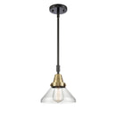 Caden Mini Pendant shown in the Black Antique Brass finish with a Clear shade