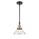 Caden Mini Pendant shown in the Black Antique Brass finish with a Seedy shade