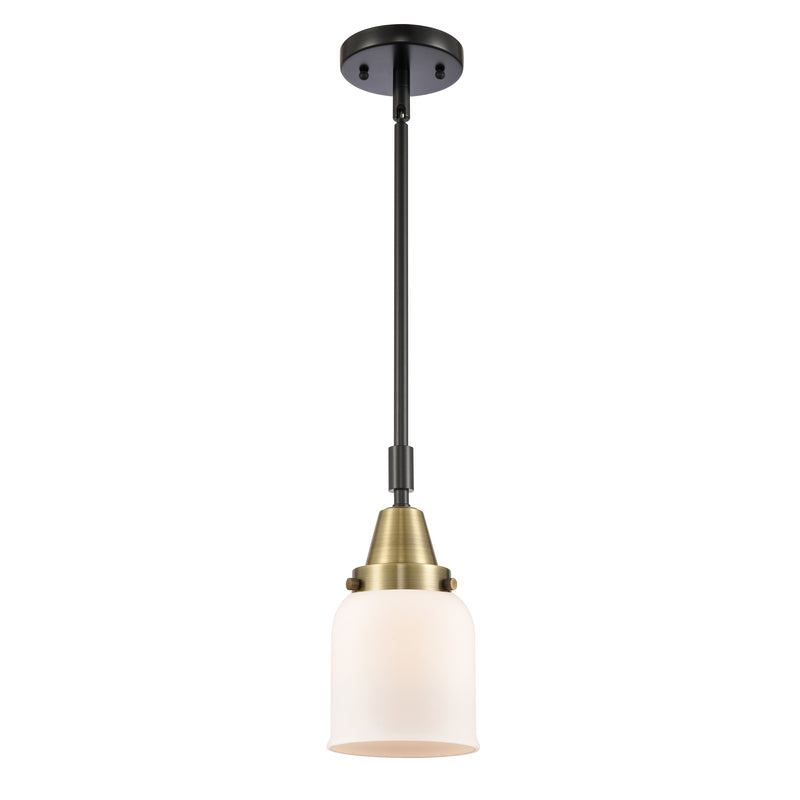 Bell Mini Pendant shown in the Black Antique Brass finish with a Matte White shade