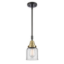 Bell Mini Pendant shown in the Black Antique Brass finish with a Clear shade