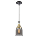 Bell Mini Pendant shown in the Black Antique Brass finish with a Plated Smoke shade