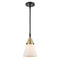 Cone Mini Pendant shown in the Black Antique Brass finish with a Matte White shade