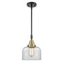 Bell Mini Pendant shown in the Black Antique Brass finish with a Clear shade