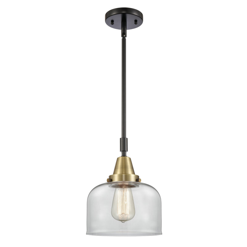 Bell Mini Pendant shown in the Black Antique Brass finish with a Clear shade