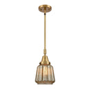 Chatham Mini Pendant shown in the Brushed Brass finish with a Mercury shade