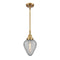 Geneseo Mini Pendant shown in the Brushed Brass finish with a Clear Crackled shade