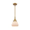 Fulton Mini Pendant shown in the Brushed Brass finish with a Matte White shade