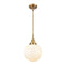 Beacon Mini Pendant shown in the Brushed Brass finish with a Matte White shade