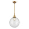 Beacon Mini Pendant shown in the Brushed Brass finish with a Clear shade