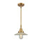 Halophane Mini Pendant shown in the Brushed Brass finish with a Clear Halophane shade