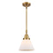 Cone Mini Pendant shown in the Brushed Brass finish with a Matte White shade