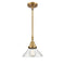 Caden Mini Pendant shown in the Brushed Brass finish with a Seedy shade