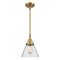 Cone Mini Pendant shown in the Brushed Brass finish with a Seedy shade