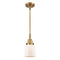 Bell Mini Pendant shown in the Brushed Brass finish with a Matte White shade