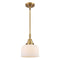 Bell Mini Pendant shown in the Brushed Brass finish with a Matte White shade