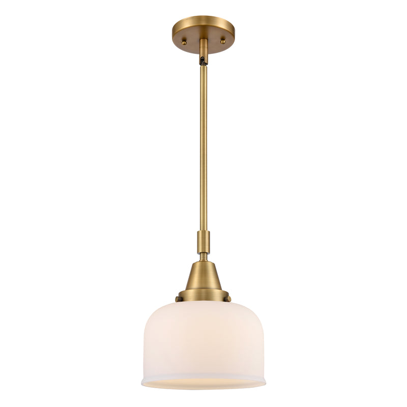 Bell Mini Pendant shown in the Brushed Brass finish with a Matte White shade