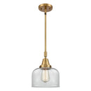 Bell Mini Pendant shown in the Brushed Brass finish with a Clear shade