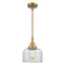 Bell Mini Pendant shown in the Brushed Brass finish with a Clear shade