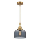 Bell Mini Pendant shown in the Brushed Brass finish with a Plated Smoke shade