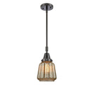 Chatham Mini Pendant shown in the Matte Black finish with a Mercury shade