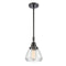 Fulton Mini Pendant shown in the Matte Black finish with a Clear shade