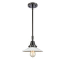 Halophane Mini Pendant shown in the Matte Black finish with a Matte White Halophane shade