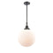 Beacon Mini Pendant shown in the Matte Black finish with a Matte White shade