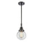 Beacon Mini Pendant shown in the Matte Black finish with a Clear shade