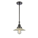 Halophane Mini Pendant shown in the Matte Black finish with a Clear Halophane shade