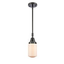 Dover Mini Pendant shown in the Matte Black finish with a Matte White shade