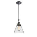 Cone Mini Pendant shown in the Matte Black finish with a Seedy shade