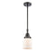 Bell Mini Pendant shown in the Matte Black finish with a Matte White shade