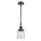 Bell Mini Pendant shown in the Matte Black finish with a Clear shade