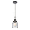 Bell Mini Pendant shown in the Matte Black finish with a Seedy shade