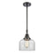 Bell Mini Pendant shown in the Matte Black finish with a Clear shade