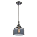 Bell Mini Pendant shown in the Matte Black finish with a Plated Smoke shade