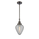 Geneseo Mini Pendant shown in the Oil Rubbed Bronze finish with a Clear Crackled shade