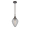 Geneseo Mini Pendant shown in the Oil Rubbed Bronze finish with a Clear Crackled shade