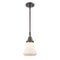 Bellmont Mini Pendant shown in the Oil Rubbed Bronze finish with a Matte White shade