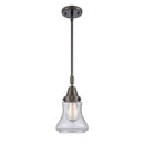 Bellmont Mini Pendant shown in the Oil Rubbed Bronze finish with a Seedy shade