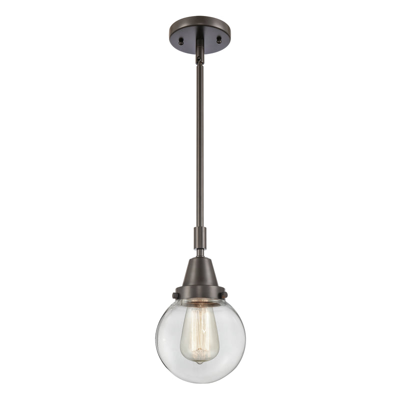 Beacon Mini Pendant shown in the Oil Rubbed Bronze finish with a Clear shade