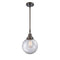 Beacon Mini Pendant shown in the Oil Rubbed Bronze finish with a Clear shade