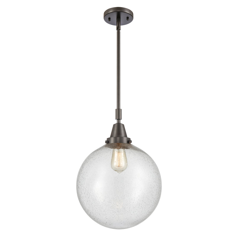 Beacon Mini Pendant shown in the Oil Rubbed Bronze finish with a Seedy shade