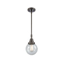 Beacon Mini Pendant shown in the Oil Rubbed Bronze finish with a Seedy shade